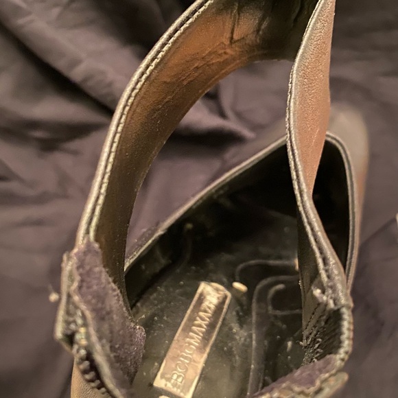 BCBG black leather wedge bootie - Picture 6 of 6